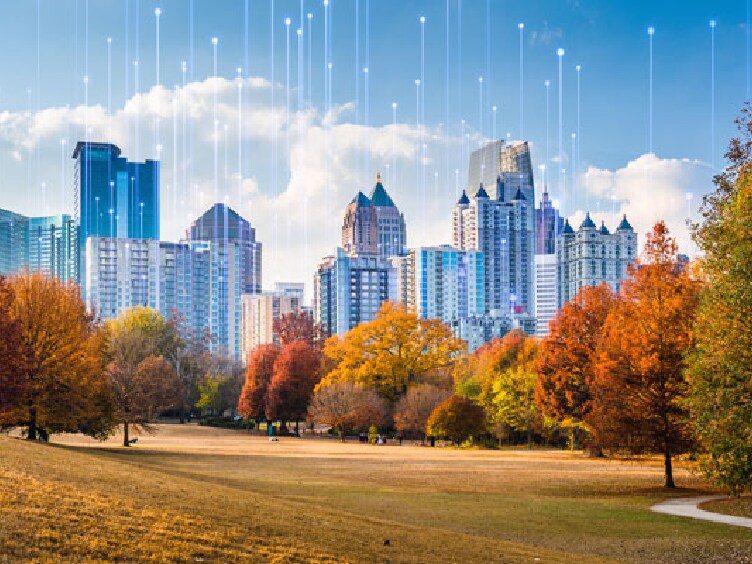 Park Skyline in Autum